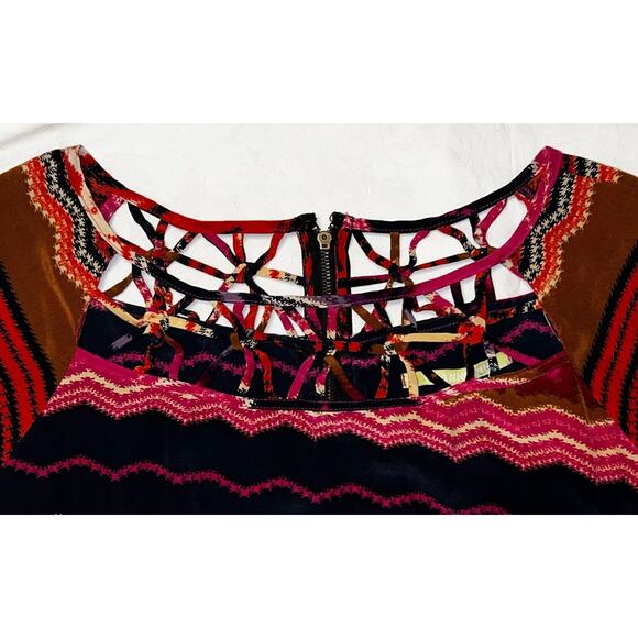 Gianni Bini Dress Boho Macramé Neckline Exposed Back Zipper--Women's SM - Picture 8 of 13